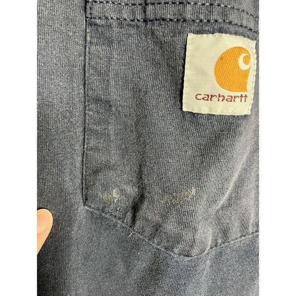 Carhartt Men's Blue Distressed Hip Hop Grunge 2XL T-Shirt - Picture 4 of 9